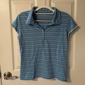 FREE w/Purchase Y2K Style 100% Cotton Blue‎ Striped No Boundaries Polo Size XXL